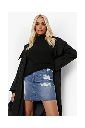 Boohoo Ladder Rip Denim Skirt