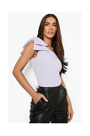 Boohoo Bow Detail One Shoulder Bodysuit