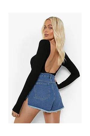 Boohoo Exposed Pocket Ripped Denim Short