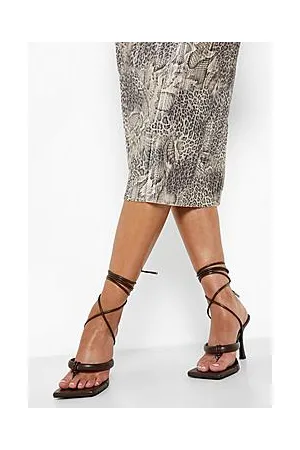 Boohoo Padded Thong Detail Strappy Heel