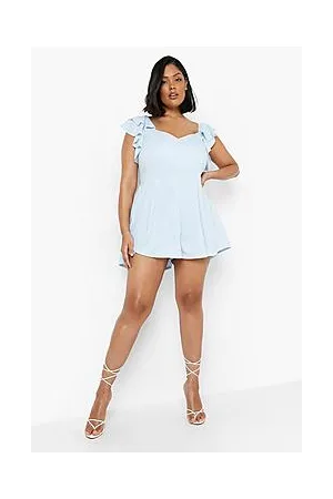 Boohoo Plus Ruffle Sleeve Tailored Playsuit
