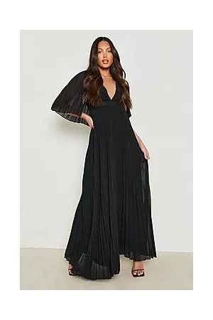 Boohoo Tall Pleated Cape Bridesmaid Maxi Dress