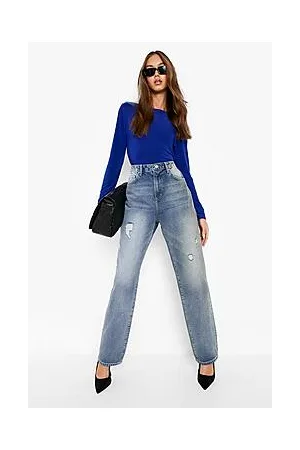 Boohoo Blasted Wash Distressed Boyfriend Jeans