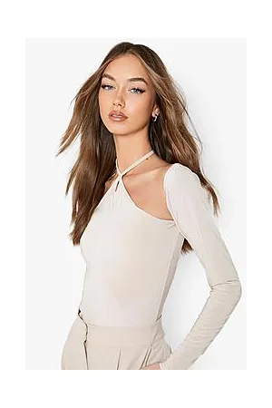 Boohoo Keyhole Long Sleeve Slinky Bodysuit