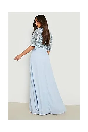 Boohoo Tall Bridesmaid Occasion Sequin Angel Maxi
