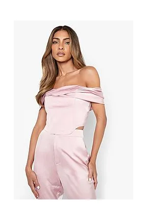 Boohoo Matte Satin Bardot Corset