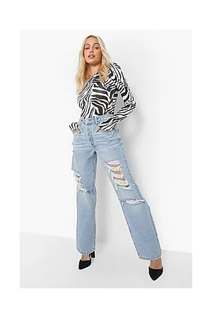 Boohoo Extreme Rip Baggy Boyfriend Jeans
