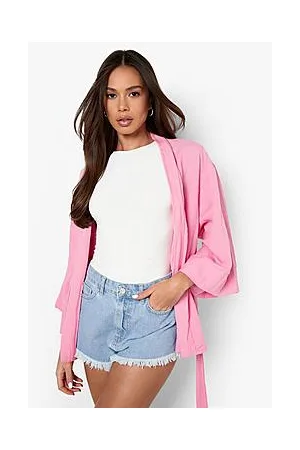 Boohoo Linen Look Wrap Kimono