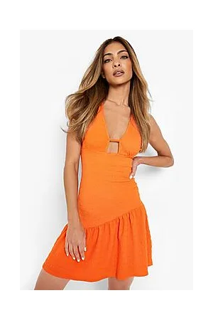 Boohoo Textured Frill Hem Mini Dress