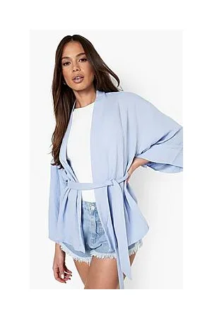 Boohoo Linen Look Wrap Kimono