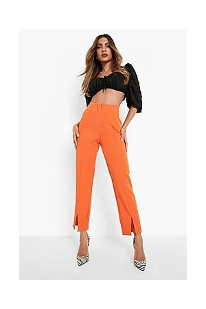 Boohoo Seam Detail Split Front Tapered Trousers