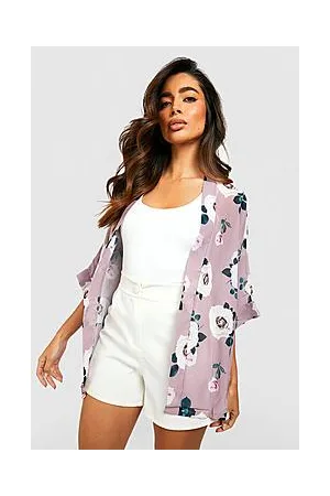Boohoo Print Chiffon Kimono