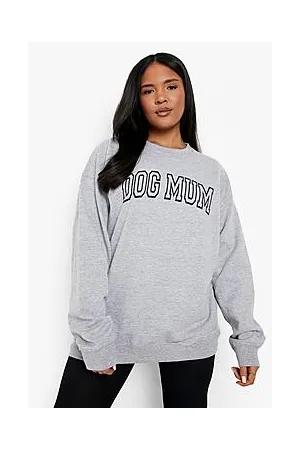 Boohoo Plus Dog Mum Printed Oversized Sweatshirt