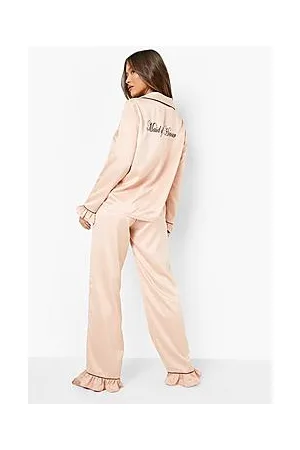 Boohoo Premium Maid Of Honour Embroidery Frill Trouser Set