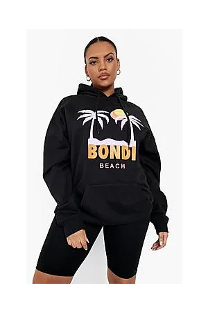Boohoo Plus Bondi Beach Graphic Print Hoodie
