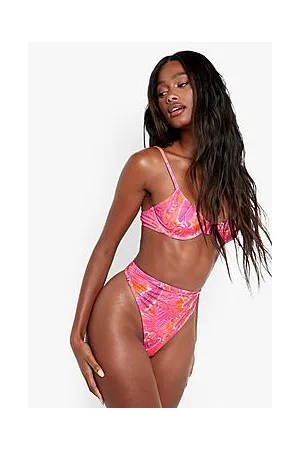 Boohoo Tropicana High Waisted Recycled Bikini Brief