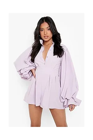 Boohoo Petite Volume Sleeve Tailored Playsuit