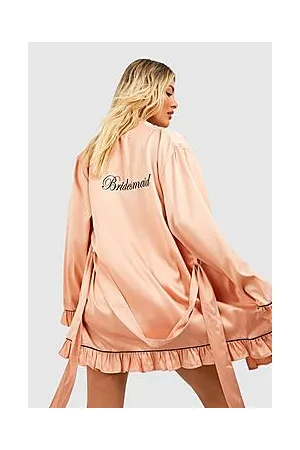 Boohoo Premium Bridesmaid Embroidery Frill Robe