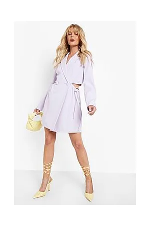 Boohoo Ruched Tie Side Tailored Blazer Dress