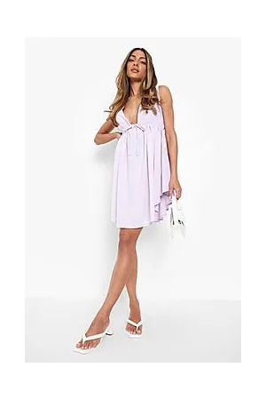 Boohoo Textured Strappy Mini Skater Dress