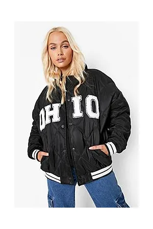 Boohoo Ohio Oversized Nylon Bomber Jacket