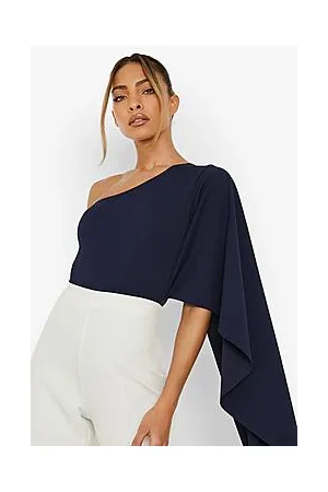 Boohoo One Shoulder Flare Sleeve Bodysuit