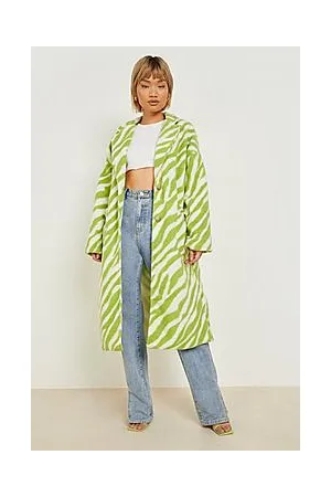 Boohoo Animal Print Oversized Wool Look Coat