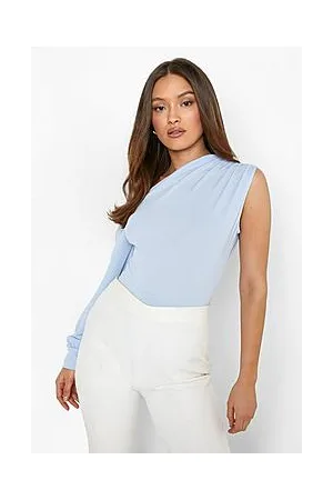 Boohoo One Shoulder Puff Sleeve Bodysuit