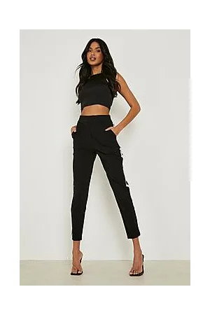 Boohoo Stripe Side Crepe Skinny Tapered Trouser