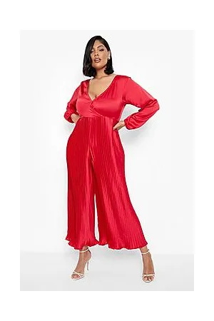 Boohoo Plus Pleated Culotte Jumpsuit