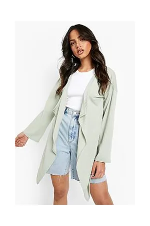 Boohoo Ribbed Jersey Waterfall Kimono