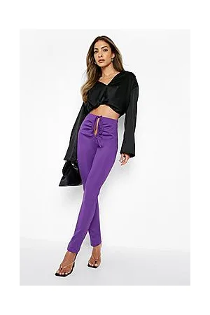 Boohoo Notch Front Ruched Tie Waist Leggings
