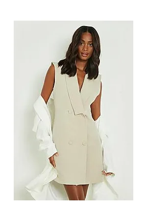 Boohoo Sleeveless Double Breasted Blazer Dress