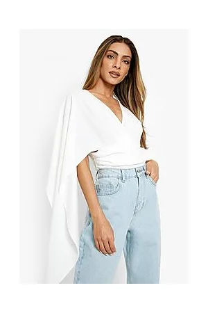 Boohoo Frill Sleeve Detail Wrap Bodysuit