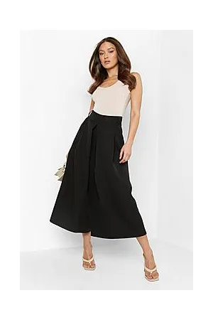 Boohoo Pleat Front High Waist Culotte Trousers