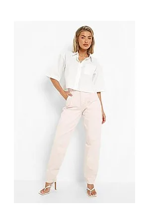 Boohoo High Waisted Pink Mom Jeans