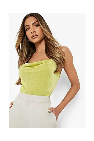 Boohoo Strappy Cowl Neck Slinky Bodysuit