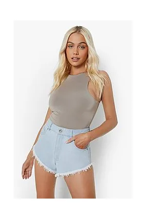 Boohoo High Waisted Ripped Denim Shorts