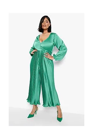 Boohoo Plus Pleated Culotte Jumpsuit