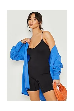 Boohoo Basic Seamless Rib Strappy Short Unitard