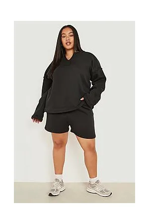 Boohoo Plus Notch Neck Loungewear Short Set