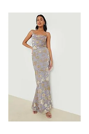 Boohoo Occasion Devore Fit & Flare Maxi Skirt