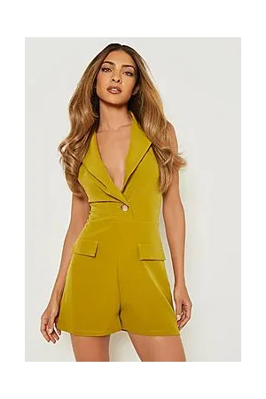 Boohoo Sleeveless Collared Playsuit