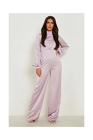 Boohoo High Neck Balloon Sleeve Jumpsuit