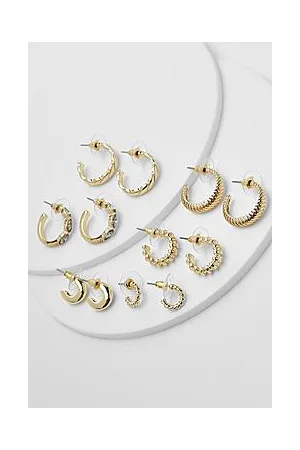 Boohoo Gold Multi Assorted 6 Pack Earring Set