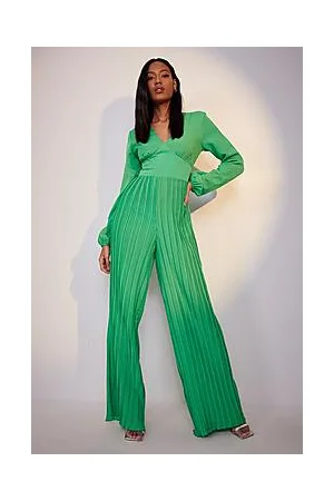 Boohoo Tall Pleated Wide Leg Occasion Jumpsuit