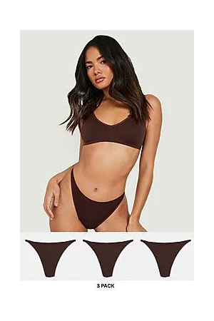 Boohoo Second Skin 3 Pack Dip Front Seamfree Thong