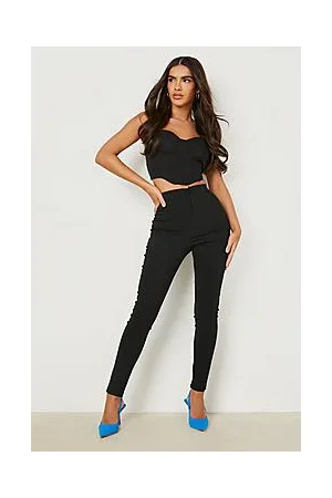 Boohoo Stretch Woven High Waisted Skinny Trousers