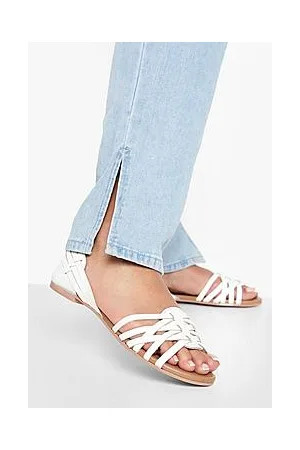 Boohoo Woven Leather Ballet Flats