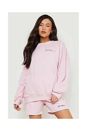 Boohoo Text Print Sweater Short Tracksuit